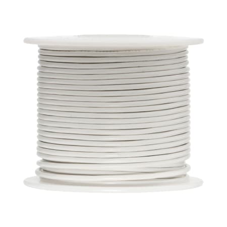 REMINGTON INDUSTRIES 24 AWG Gauge Stranded Hook Up Wire, 250 ft Length, White, 0.0201" Diameter, PTFE, 600 Volts 24PTFESTRWHI250